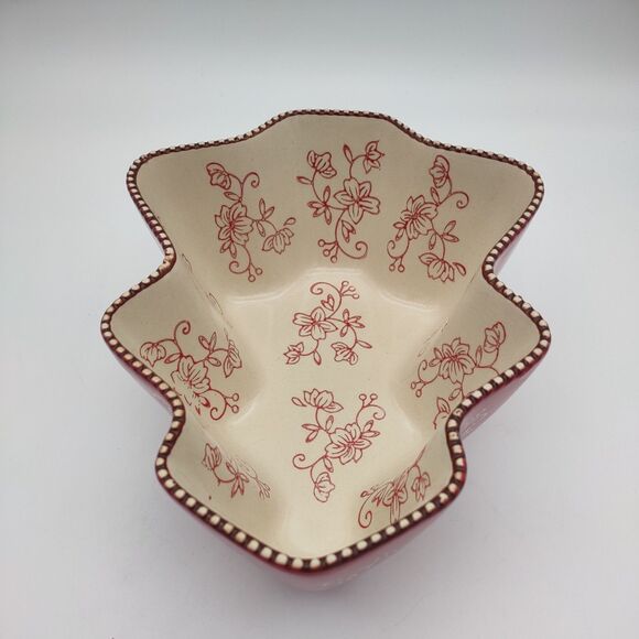 Temp-tations Floral Lace Red Tree Shape Casserole Baking Dish 1 Qt. - Picture 4 of 7